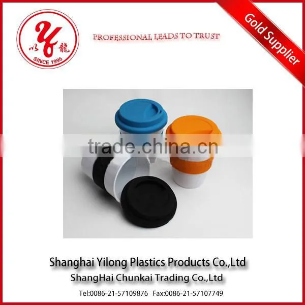 High quality Translucent material take away reusable plastic cup with lid