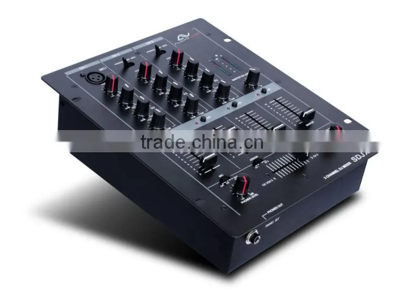 SDJX-3 high quatity low price mp3 player dj mixer with headphone monitor split
