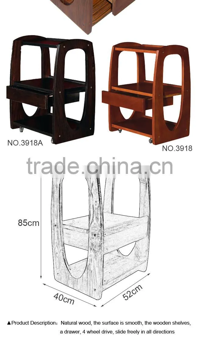 Factory Direct Trolley Tool Cart Wooden Furniture Beauty Bed Wooden Trolley