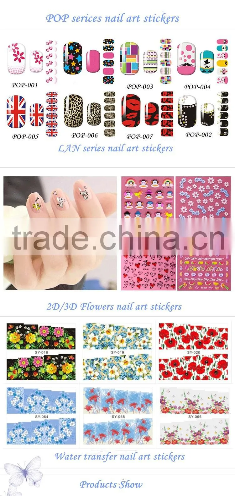 Fashion Style Water Nail Stickers, water sticker, water transfer nail art stickers