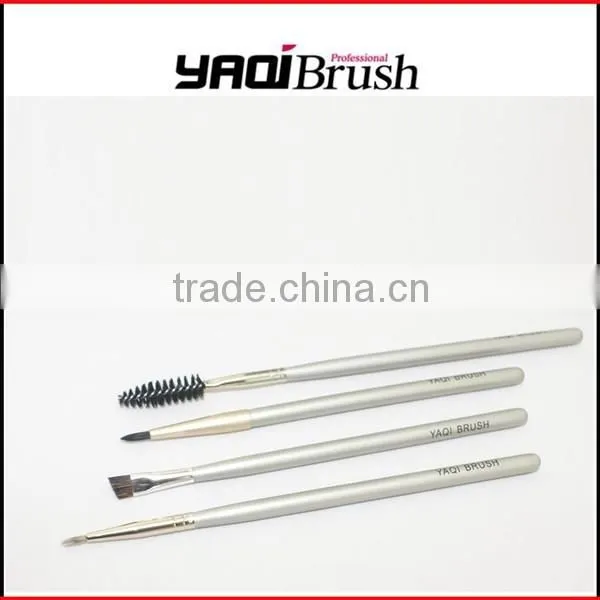 high quality wood mascara brush plated with silver color