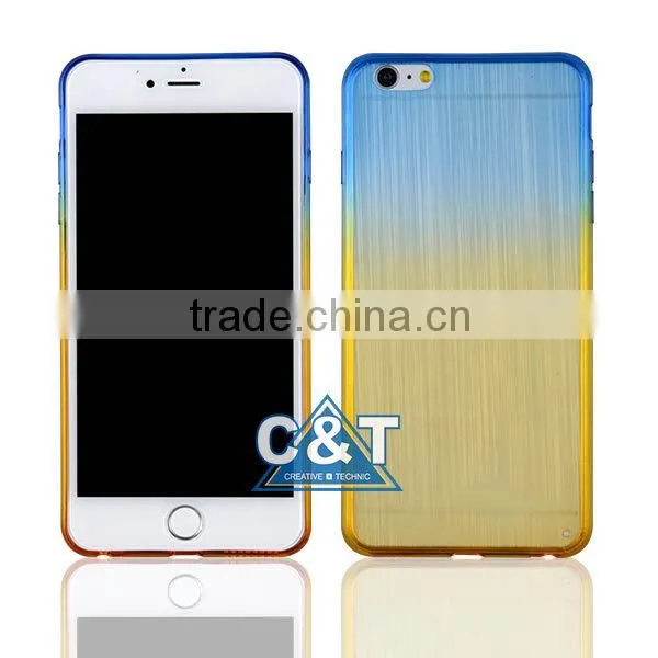 C&T Colorful Bumper Slim Clear Transparent Back Case Cover Skin for Apple iphone 6 4.7