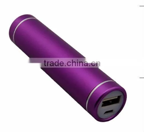 fashion purple torch 2800mah mobile power bank with OEM logo and color