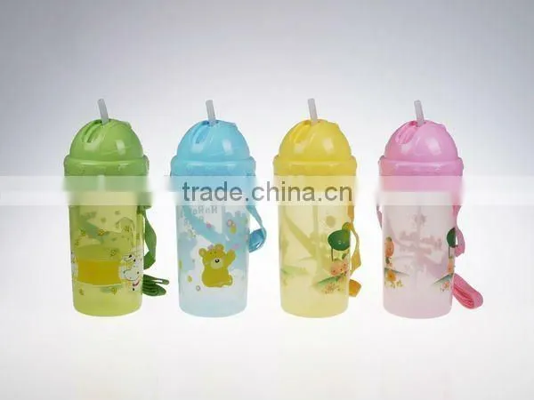 A024 600ml high quality cartoon plastic children water bottle shantou shuanghuan viassin plastic drinking bottle for kids