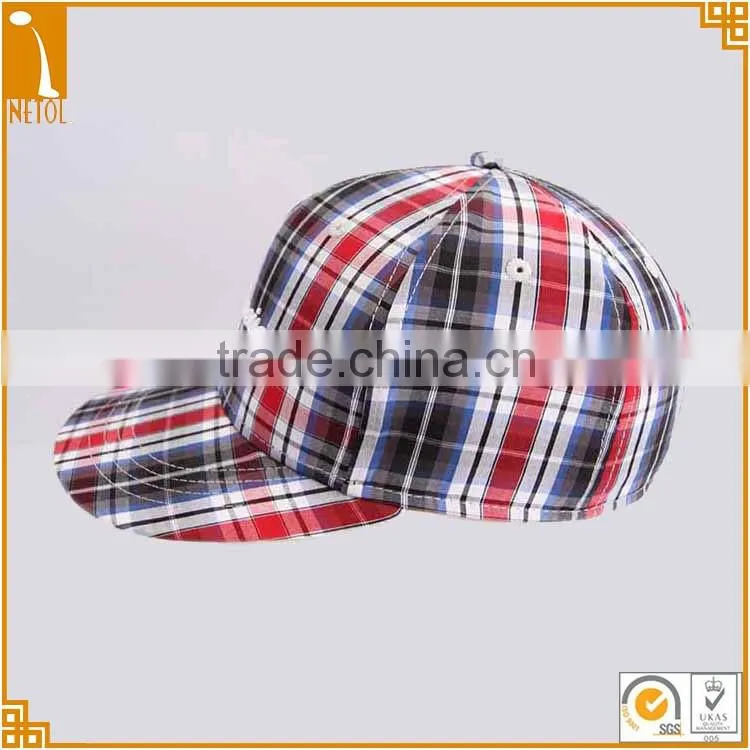 2016 New 6 panels flat brim plaids custom snapback baseball caps