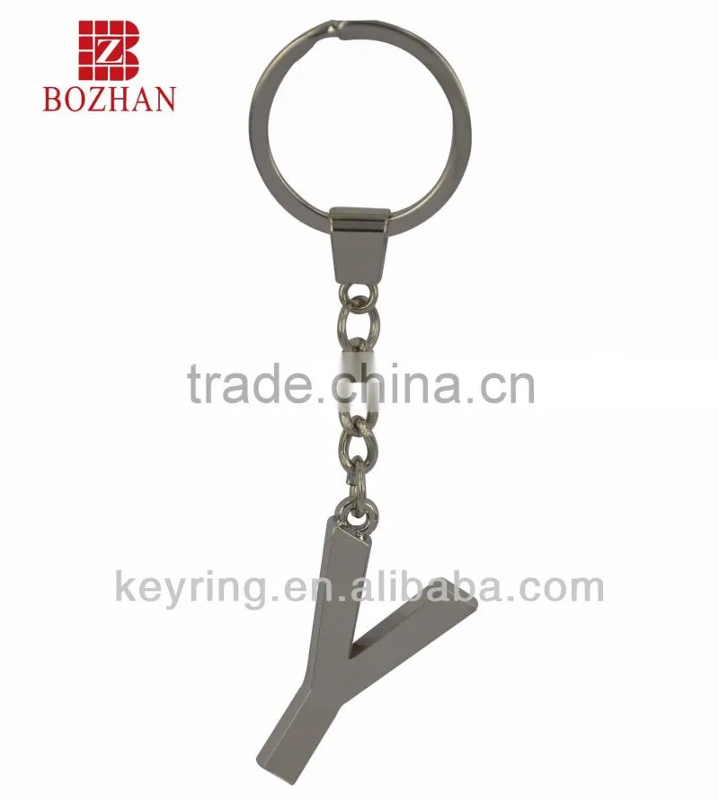 Alphabet shaped metal keychain, various sizes and colors are available