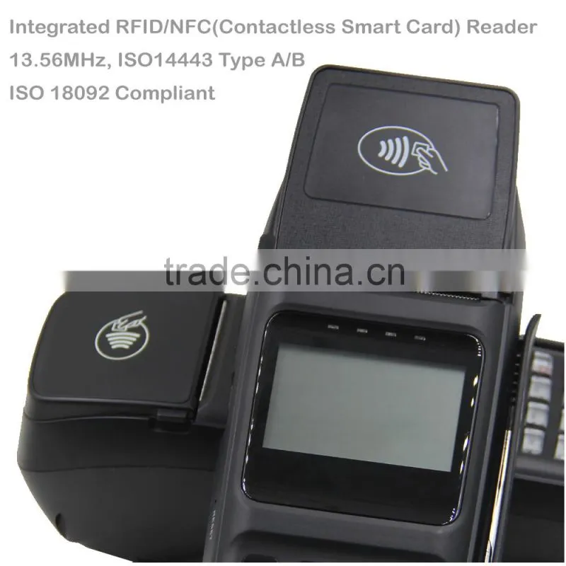 Linux Financial Smart Handheld POS with NFC Terminal,built in Printer