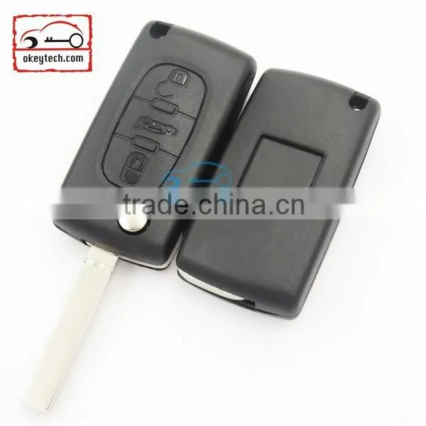 High Quatity Citroen romote flip key shell 3 button VA2 blank with battery place 0536 Citroen key cover