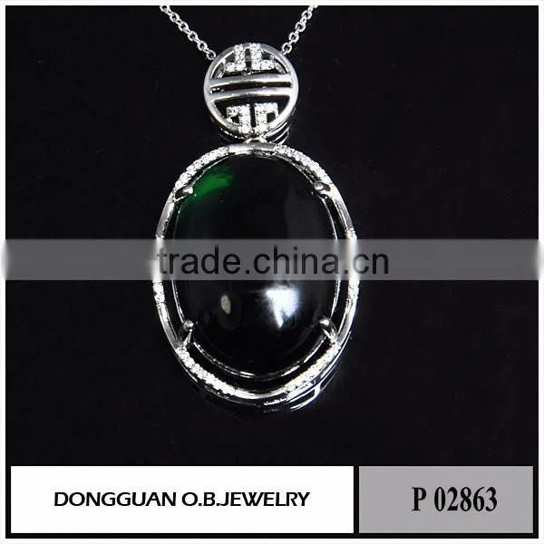 The newest brass jade pendant/factory price jewelry pendant