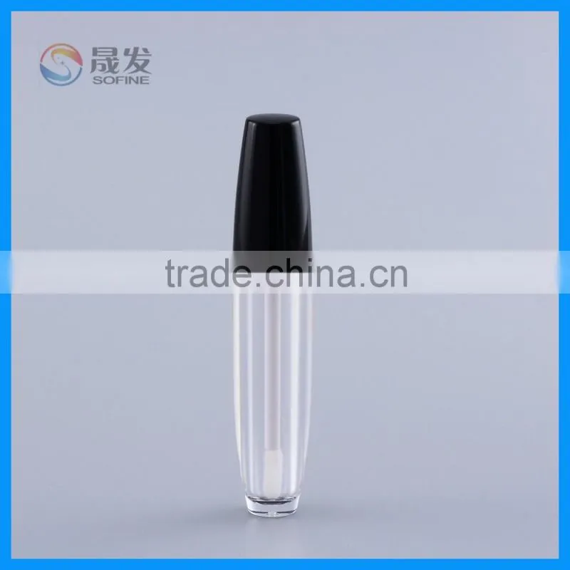 Plastic Empty Lip Gloss Tube with Applicator Brush Cap