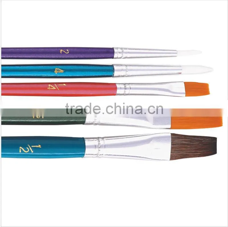 6pcs Nylon Hair Wooden Handle Artist Brush/professional artists painting brushes