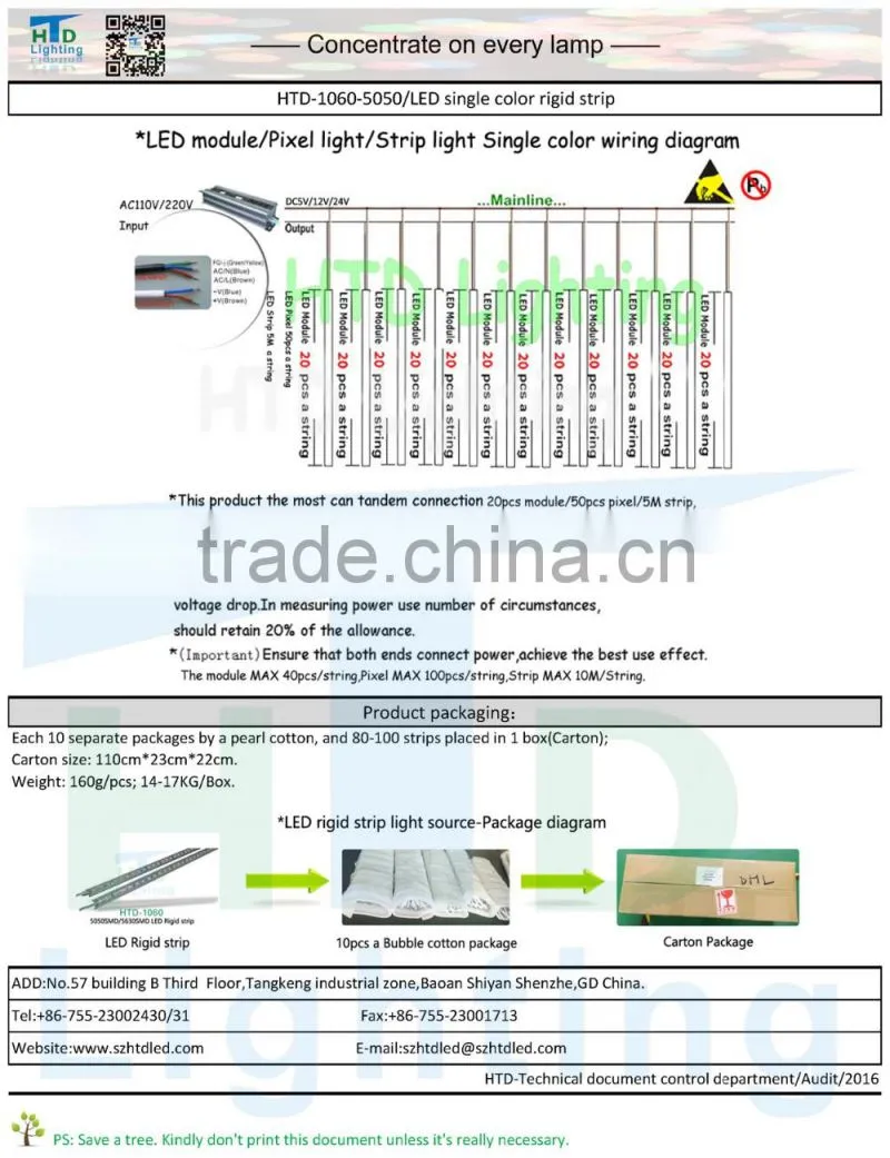LED 5050 60LED rigid strip with lens 72LED rigid strip without IC IP67 aluminum shell