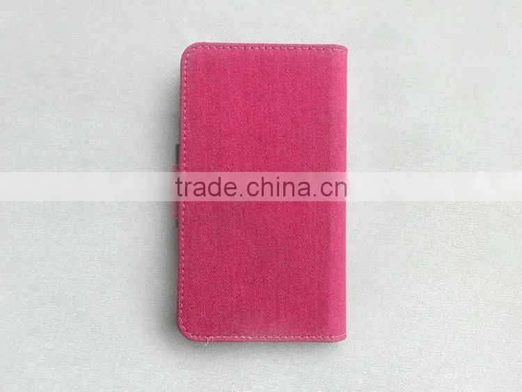 Jeans Style Canvas Leather Diary Phone Universal Case