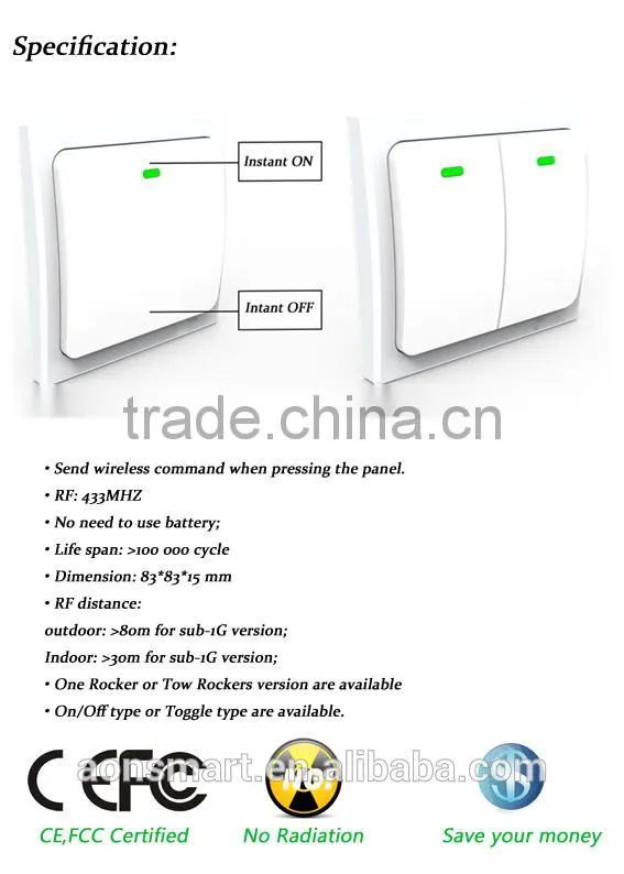 Wireless Wall Switch For Home automation