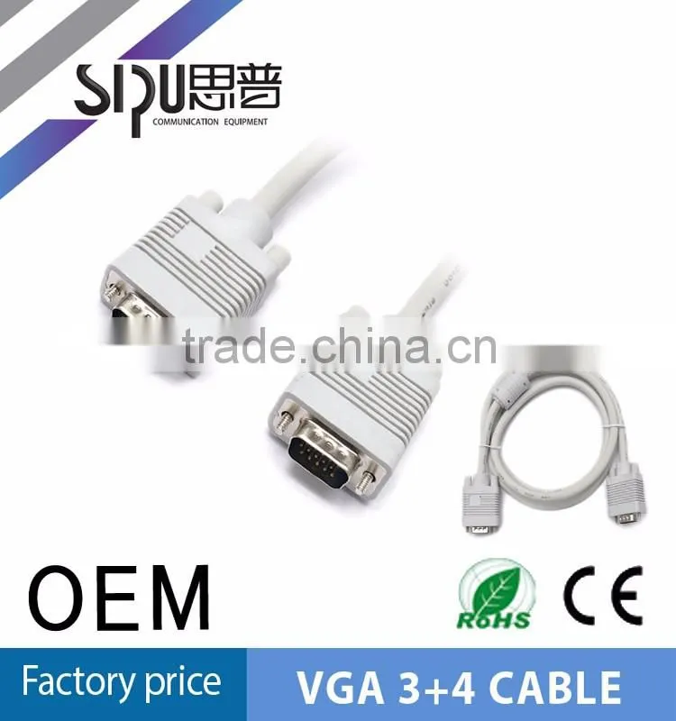 SIPU high speed vga 3+4 cable for computer best price M/M vga cable wholesale cable vga to vga