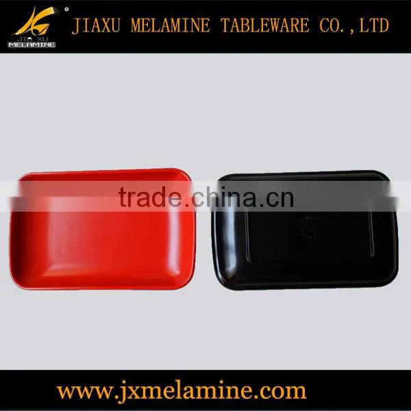 melamine ware red and black twin color long plate