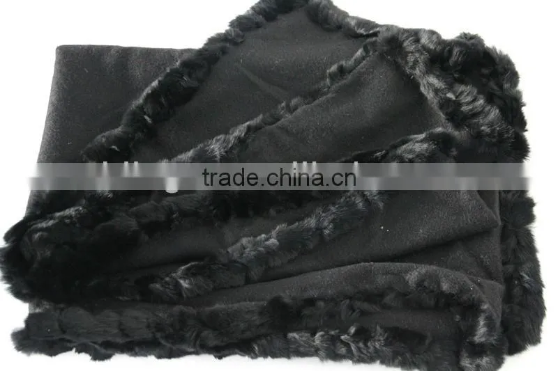 cashmere fur edged pashmina wraps