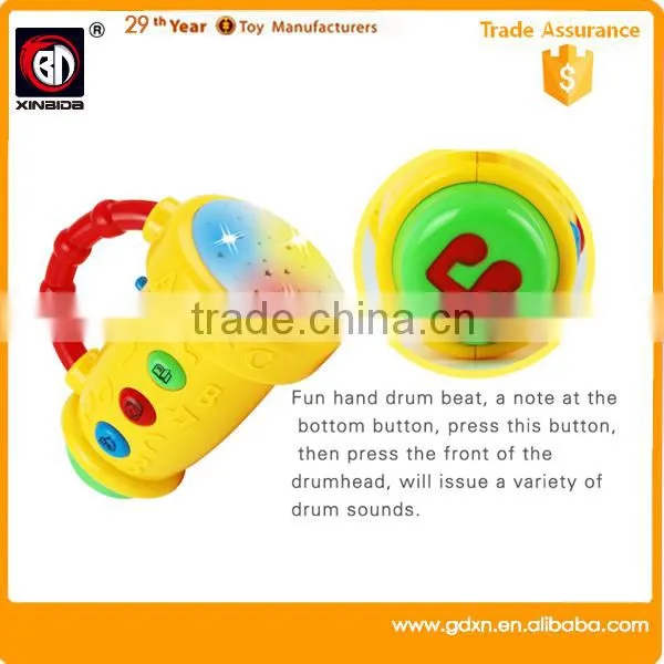 Battery operated musical Instrument hand drum toy with light