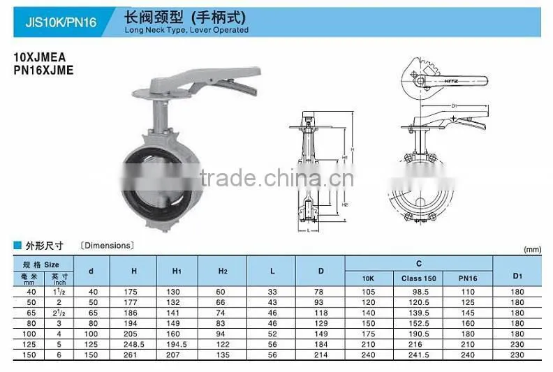 DN40-1200 PN10/16 Wafer Lug U and Flanged type Butterfly Valve