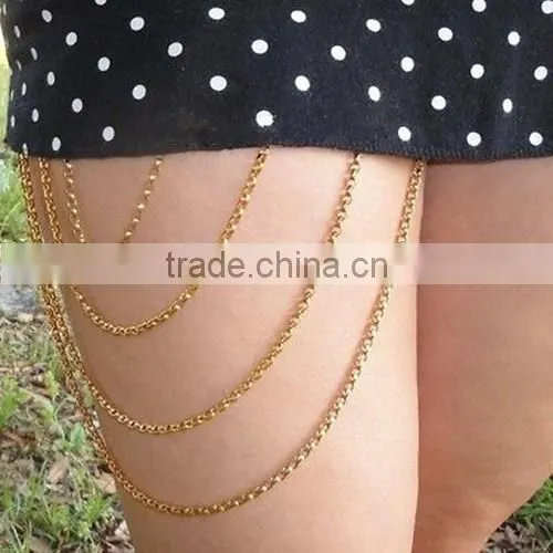 Fashion four layers tassels leg chain