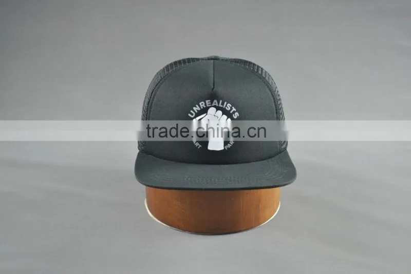 Black trucker cap and snapback trucker cap