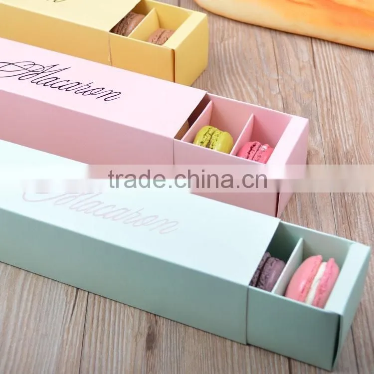 High quality fancy colored Macaron paper packaging box/ cake box