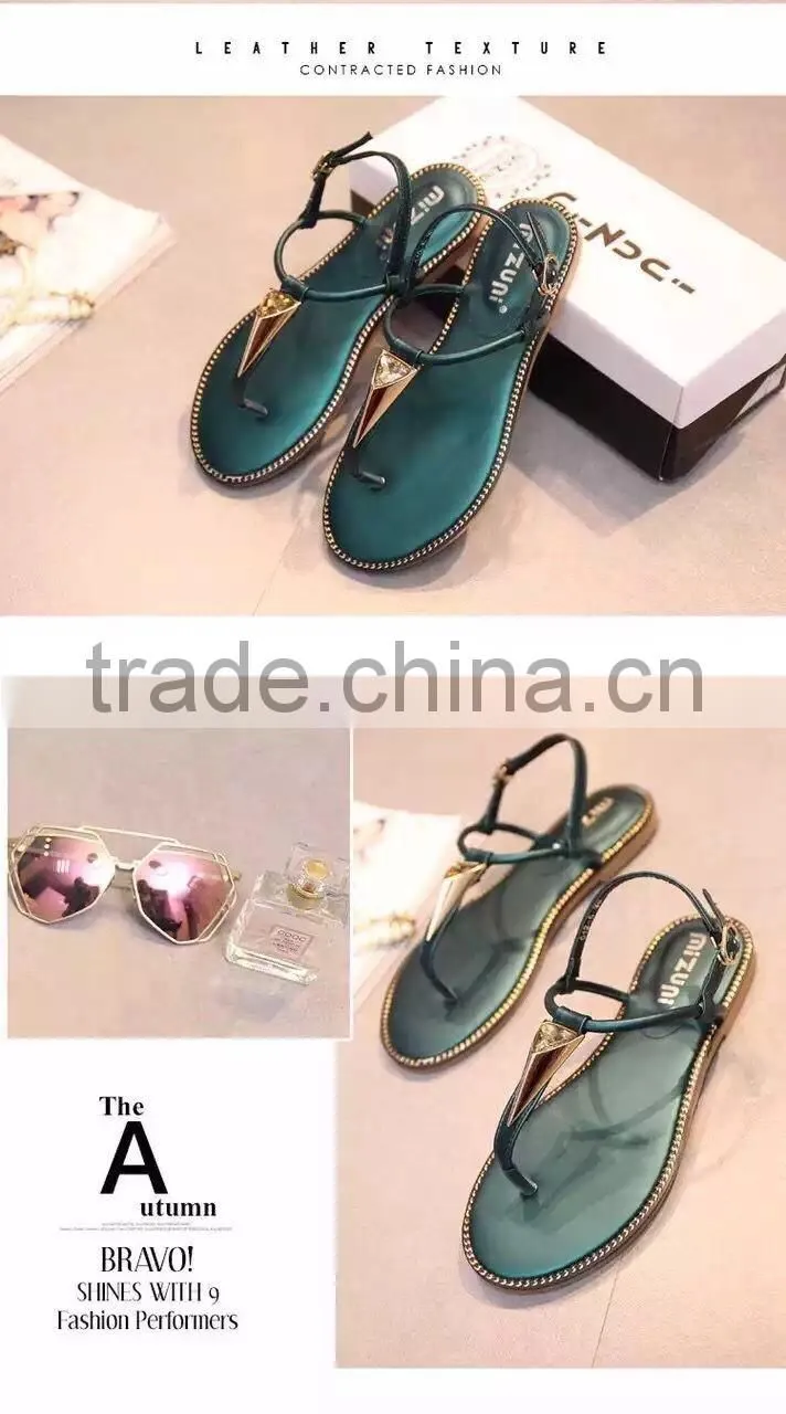 2016 Fashion Flat Sandals Designs For Women Sandal Shoe