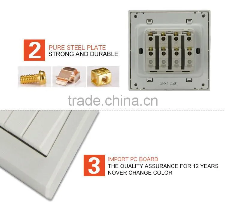 High quality frosted faceplate PC white double TV walll socket