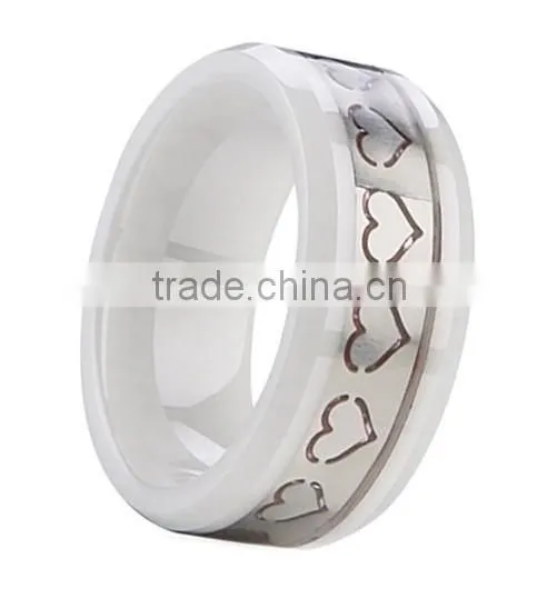 Fashionable Men and Women Black Ceramic Wedding Band Ring