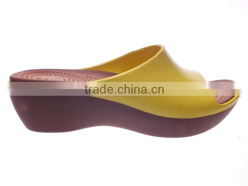 Ladies plastic shoes with soft high sole