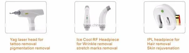 Most competitive multifunction beauty system hair removal tattoo removal IPL RF ND YAG Laser