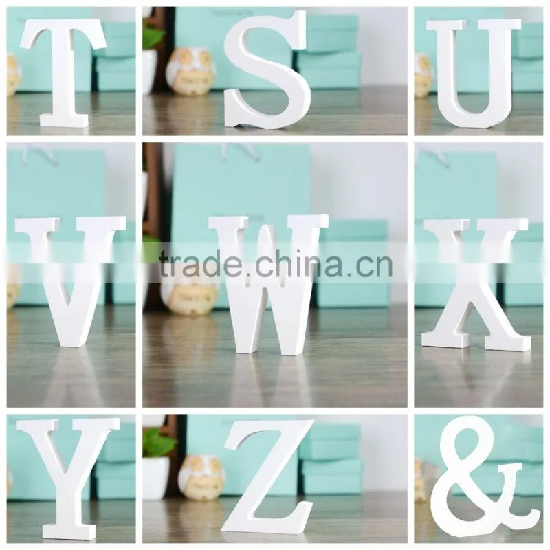 White Wooden Letters Bridal Wedding Birthday Home Wood Letter Names Decoration