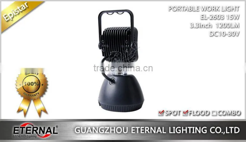 3.3in 15W multi functions portable and rechargeable outdoor emergency led work light flood lamp