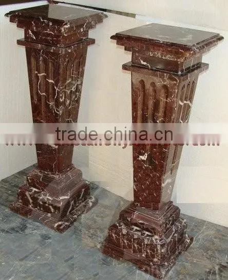 NATURAL RED ZEBRA MARBLE PEDESTALS