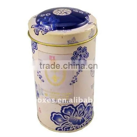 Round vintage style metal tea tins ( C234 )