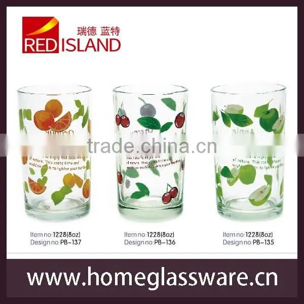 8oz decal fruit juice glass cups