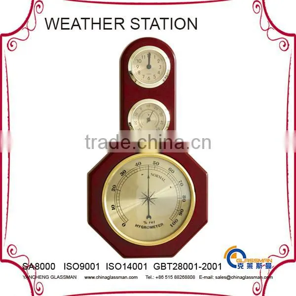 indoor multifunction weather station YG1615 with wood base