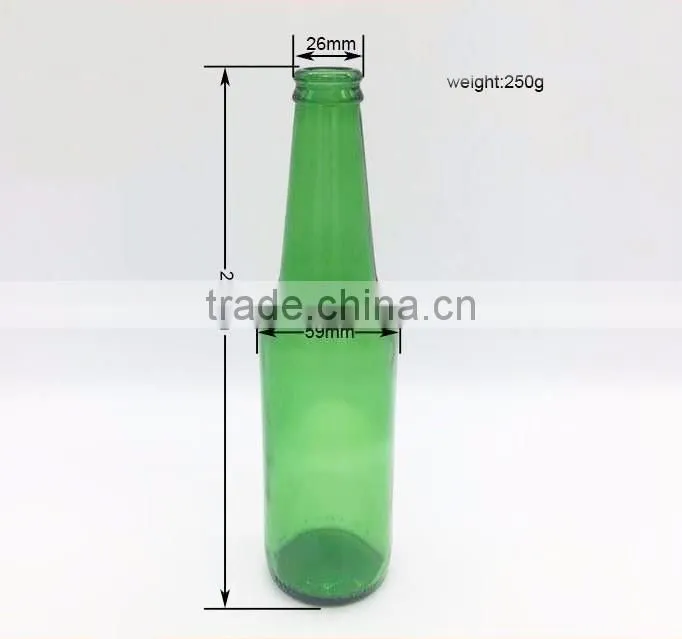 Haonai High Quality FDA certified glass 330ml amber green empty beer bottle supplier brewing custom beer growler supply