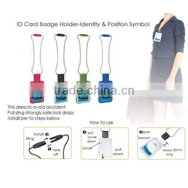 Fleixble elastic high quality id card holder for office working