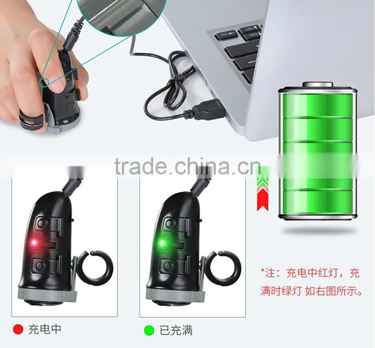 360 Degree Wireless 2.4G Bluetooth 3D Finger Mouse, Rechargeable 1600DPI Wireless Ring Mouse