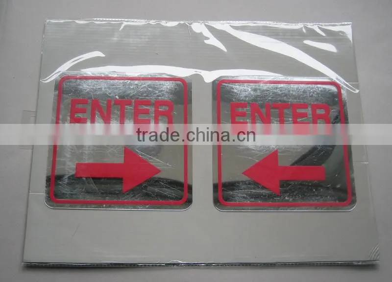 Word ENTER with Arrows Sign Acrylic Decoration Mirror Sticker