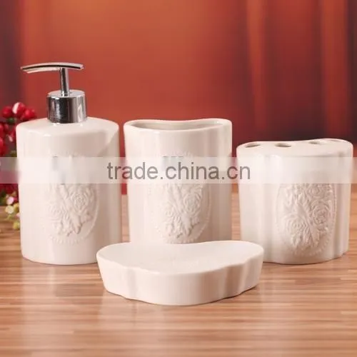 HOT sale White Ceramic bathroom set,bathroom accessories set