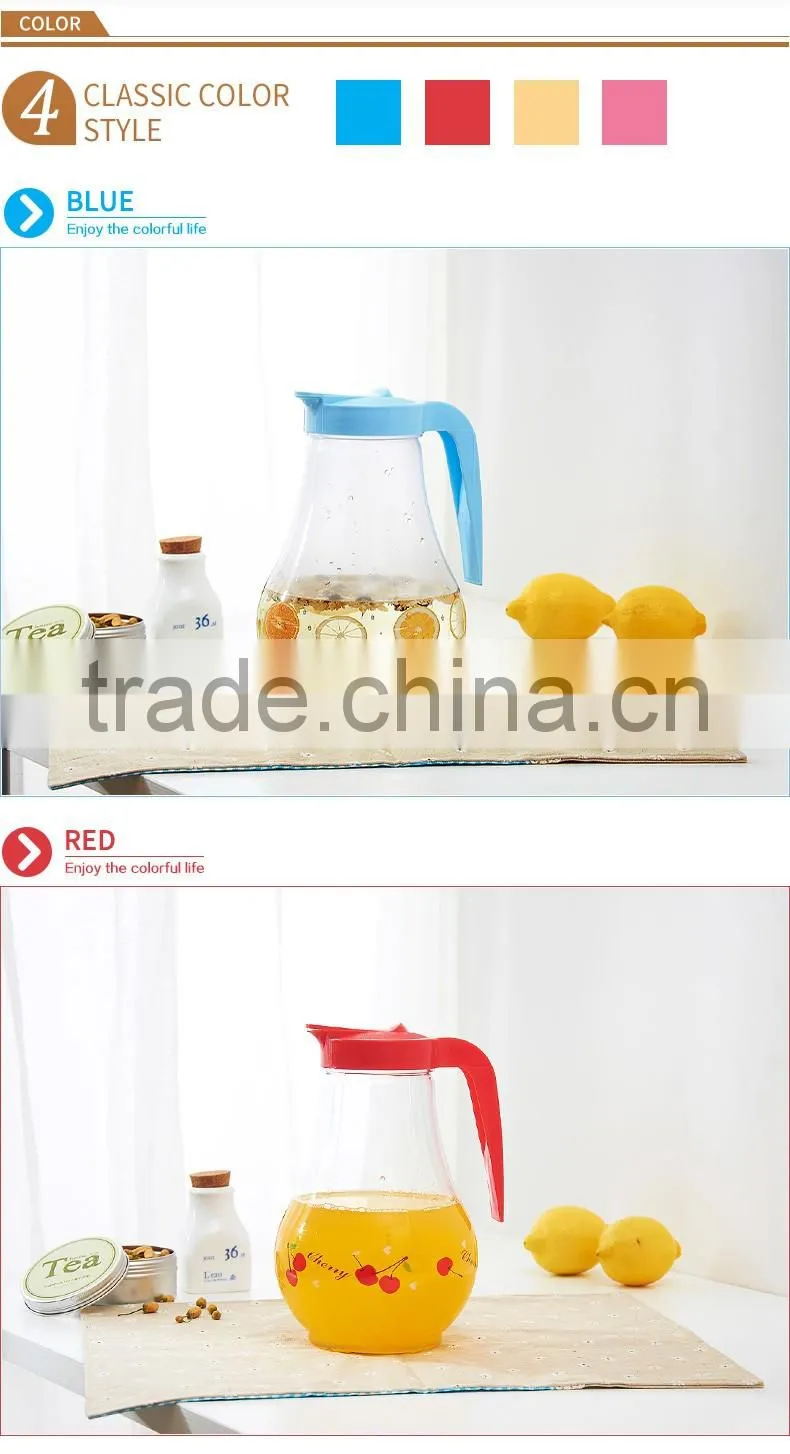 wholsale plastic cold water kettle with lid juice /tea bottle