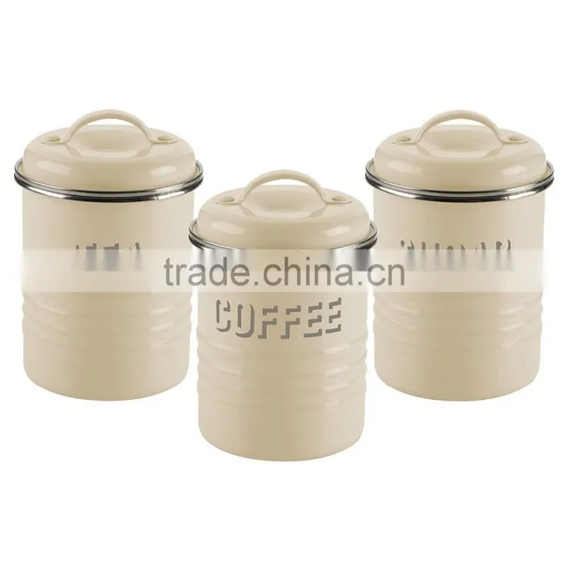 High Quality Airtight Coffee Sugar Tea Metal Kitchen Canister Tin Jar