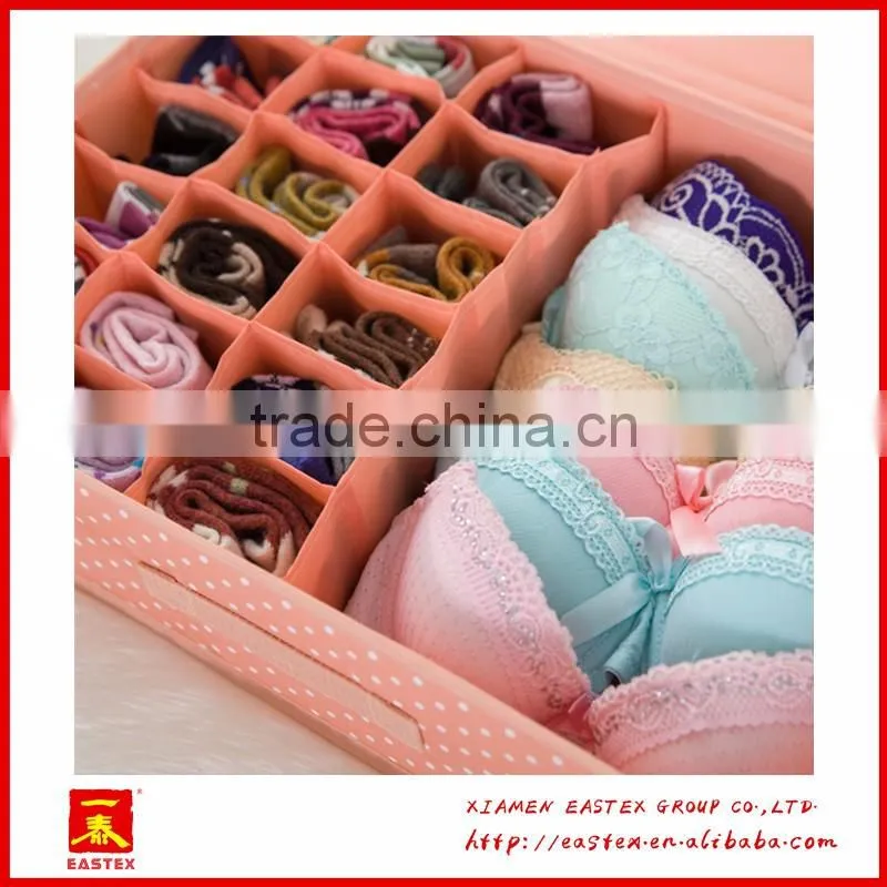 High quality peach skin 18 grid socks/bra/briefs storage Box