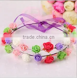 bride red wreath/head band