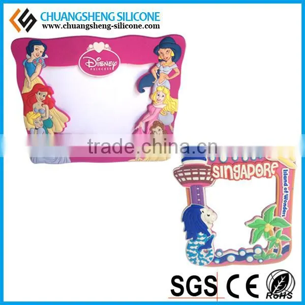 2016 most popular colorful silicone picture frames, PVC photo frame, lovely wooden frame