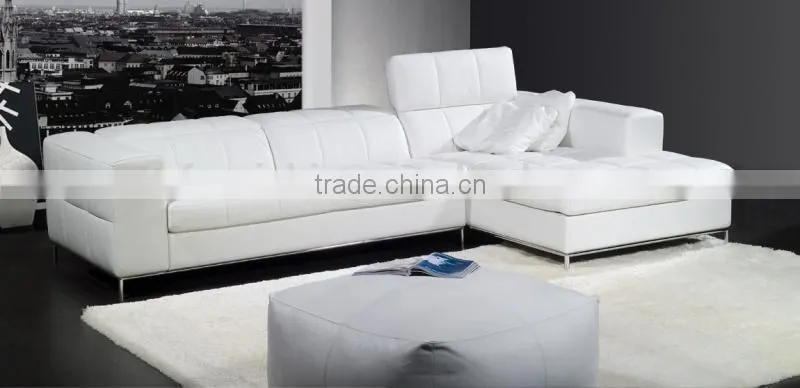 JR8022 100% top grain cow white leather sofa low back fashionable contemporary couch