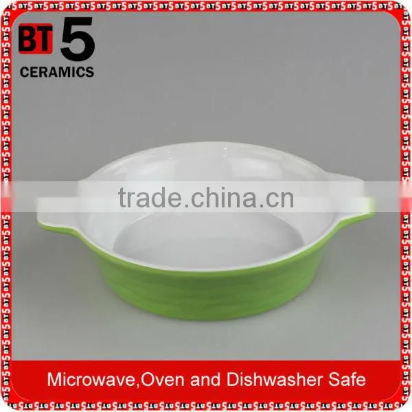 BT5-SD08G stonware 24OZ green Lasagna Casserole