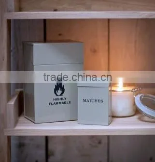 Metal match box/fireplace accessory